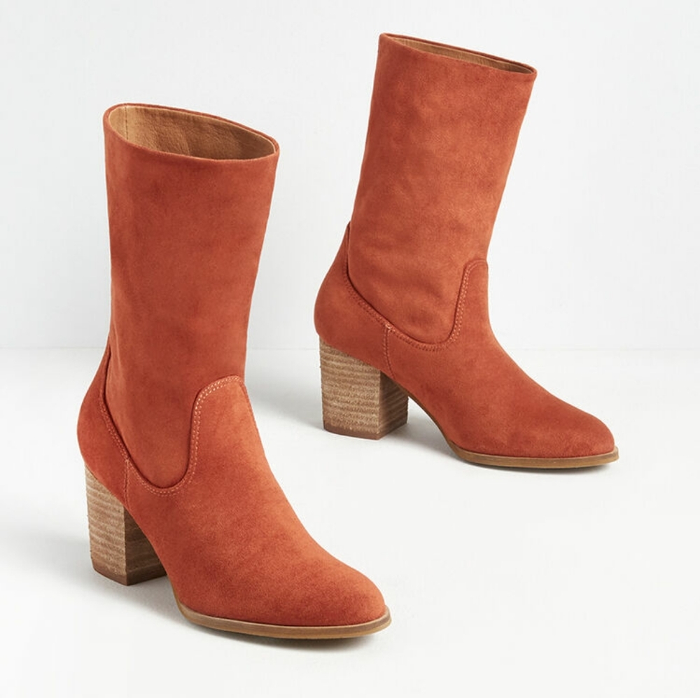 Modcloth Orange Heeled Boots